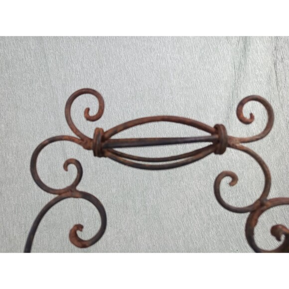 Wrought Iron Wine Caddy Vintage Wine Rack Ornamental Handle Fine Metal Work - Picture 4 of 10